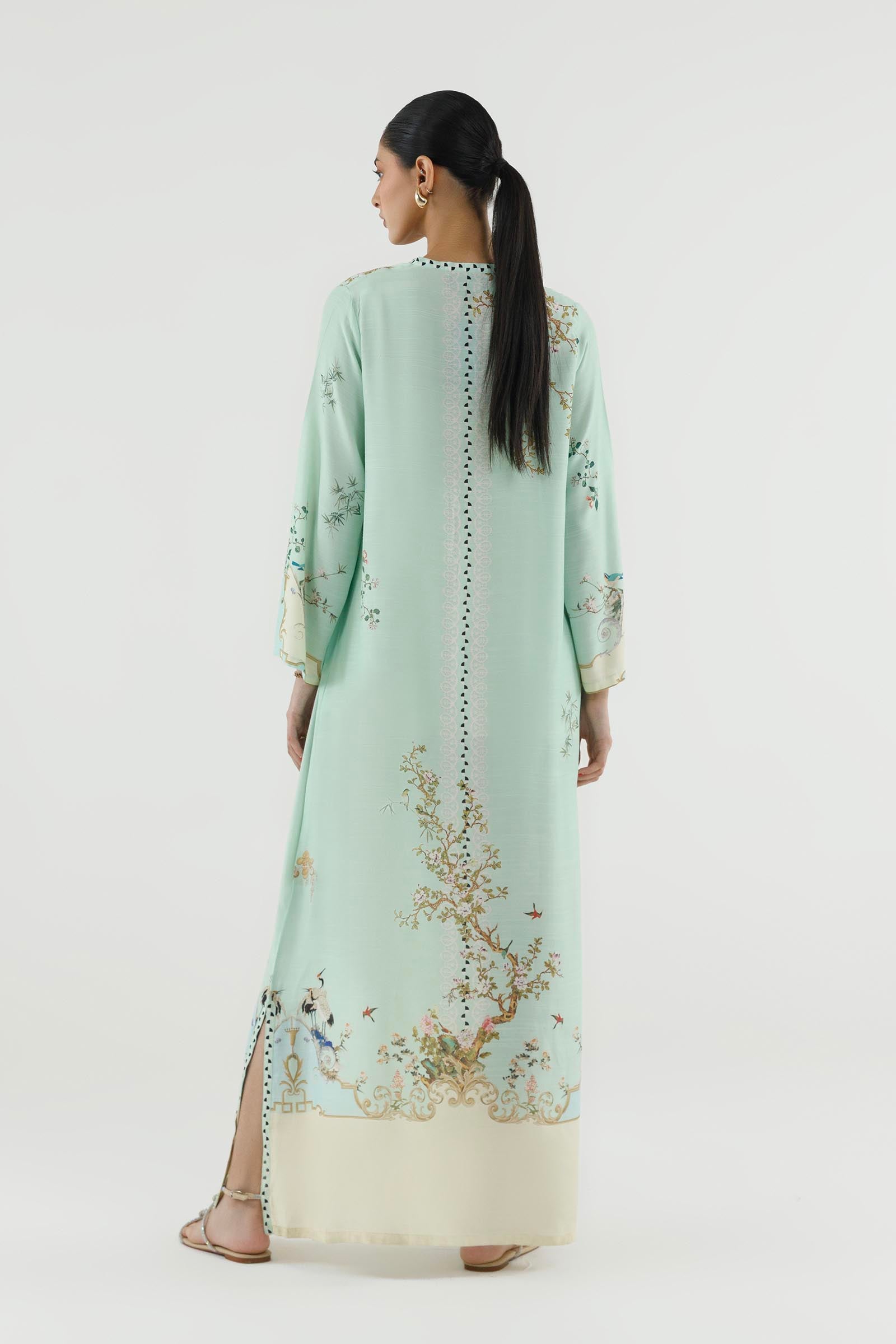 Stitched Printed Raw Silk Shirt Secondary image