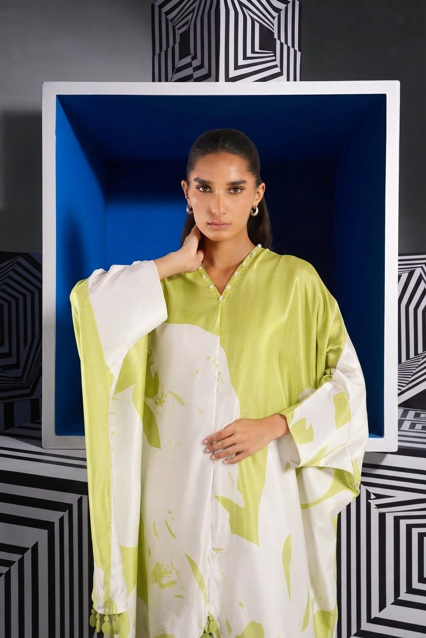 Stitched Printed Satin Shirt+ Culotte Secondary image