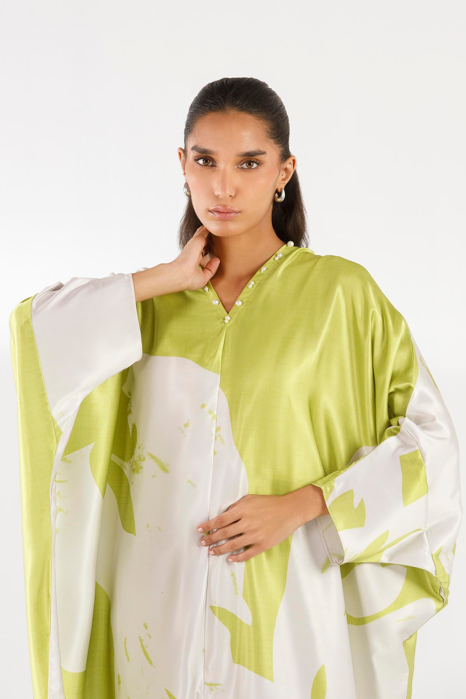 Stitched Printed Satin Shirt+ Culotte Secondary image