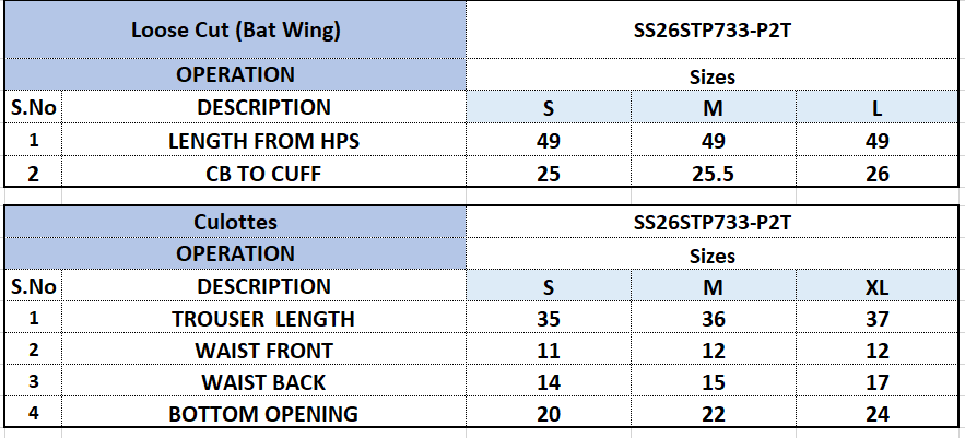 Size Chart
