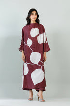 Stitched Printed Satin Shirt+ Culotte