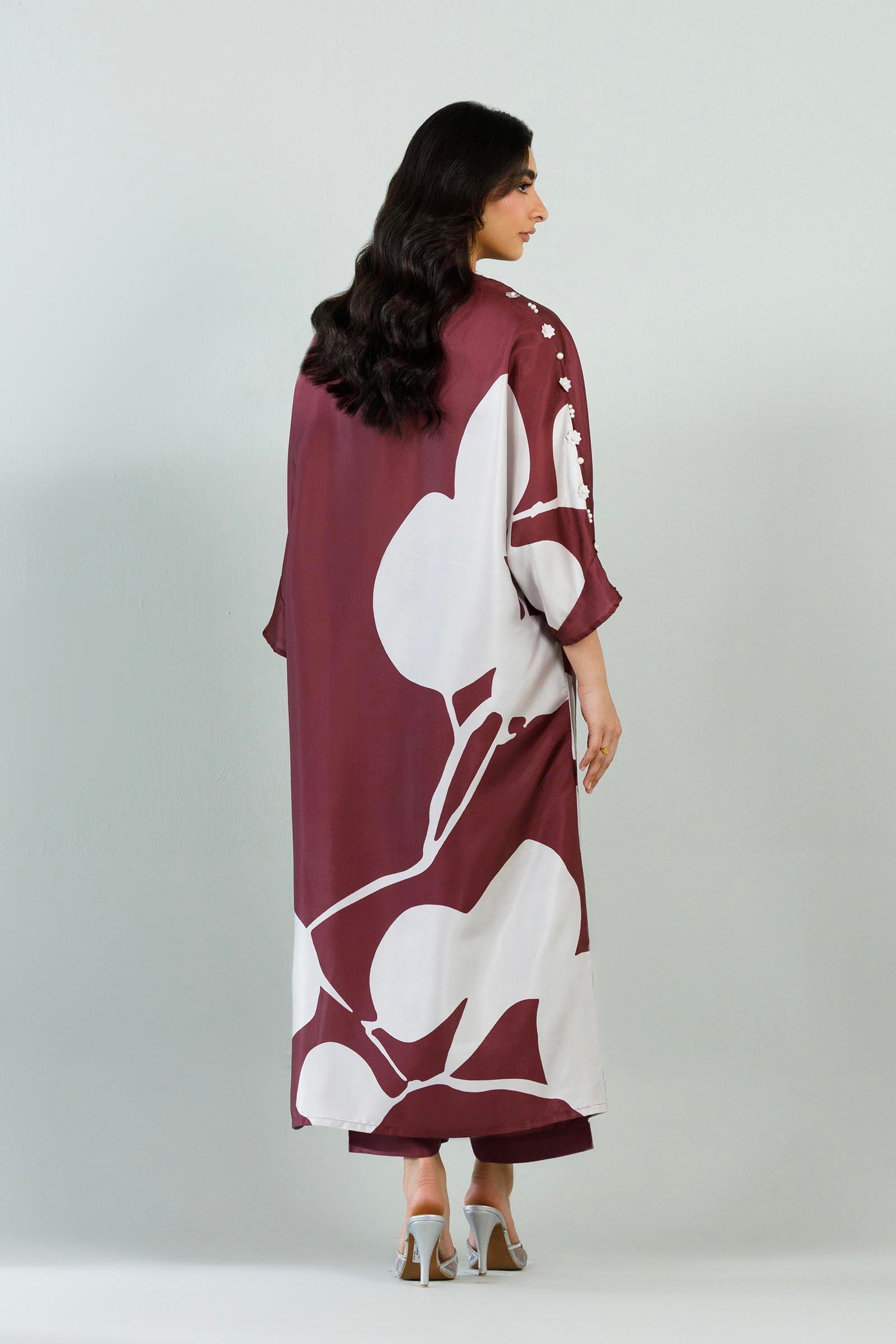 Stitched Printed Satin Shirt+ Culotte
