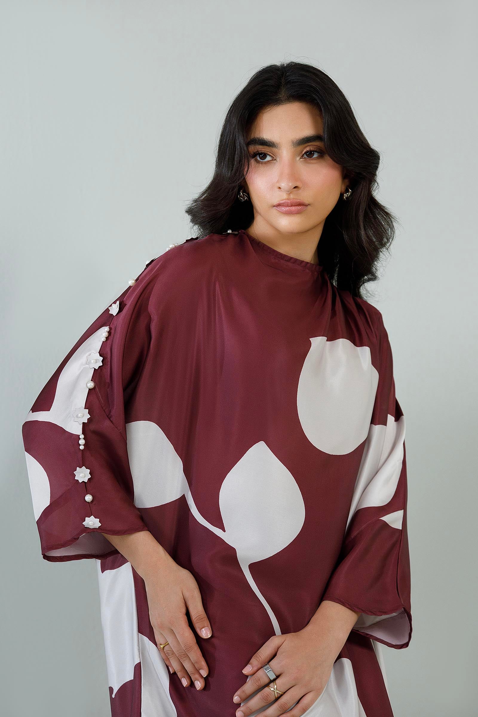 Stitched Printed Satin Shirt+ Culotte Secondary image