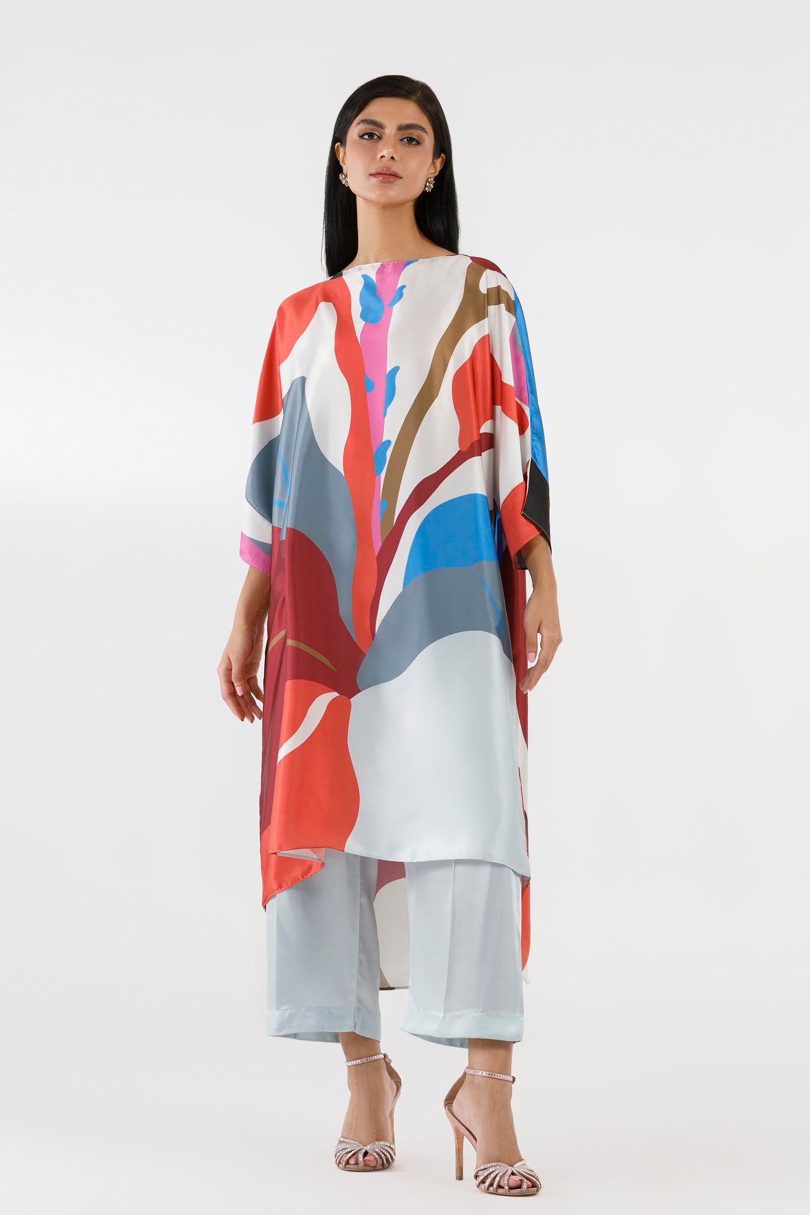 Stitched Printed Satin Shirt+ Culotte Main image