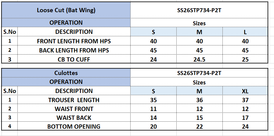 Size Chart