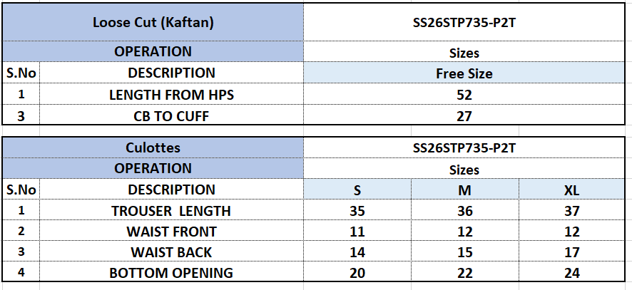 Size Chart