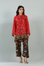 Stitched Printed Satin Shirt+ Culotte