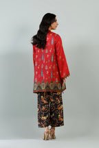 Stitched Printed Satin Shirt+ Culotte
