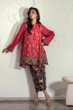 Stitched Printed Satin Shirt+ Culotte