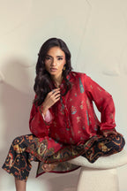 Stitched Printed Satin Shirt+ Culotte