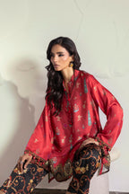 Stitched Printed Satin Shirt+ Culotte