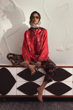 Stitched Printed Satin Shirt+ Culotte