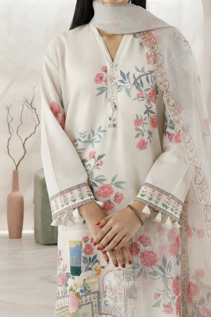 Stitched Printed Crepe Shirt+ Dupatta