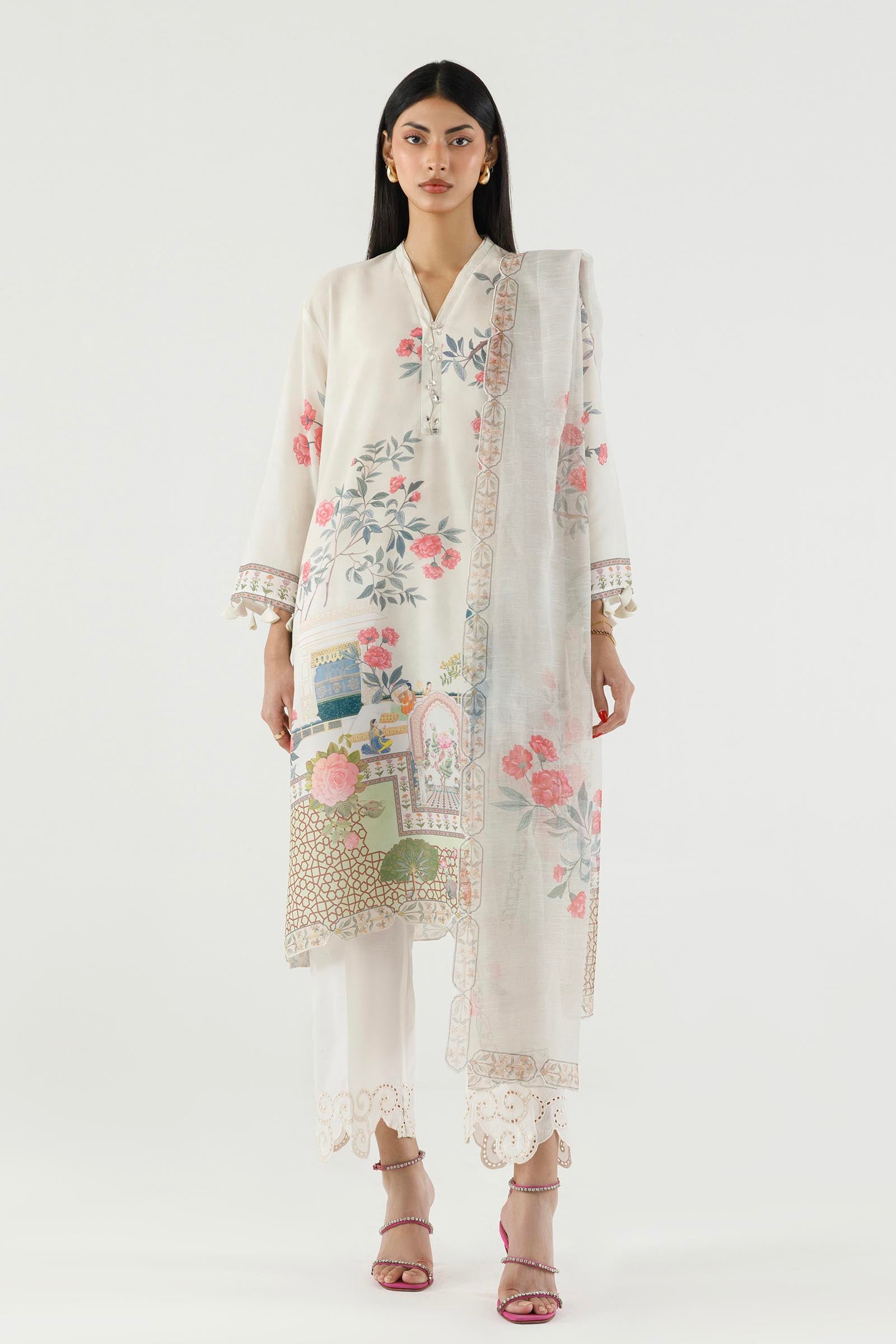 Stitched Printed Crepe Shirt+ Dupatta Main image