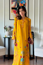 Stitched Printed Raw Silk Shirt