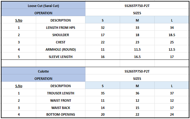 Size Chart