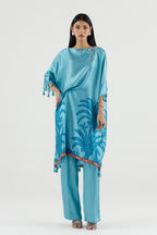Stitched Printed Satin Shirt+ Culotte