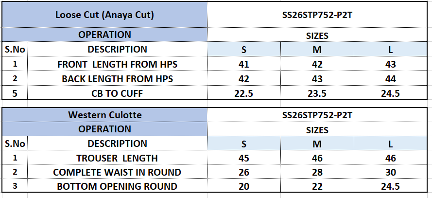 Size Chart