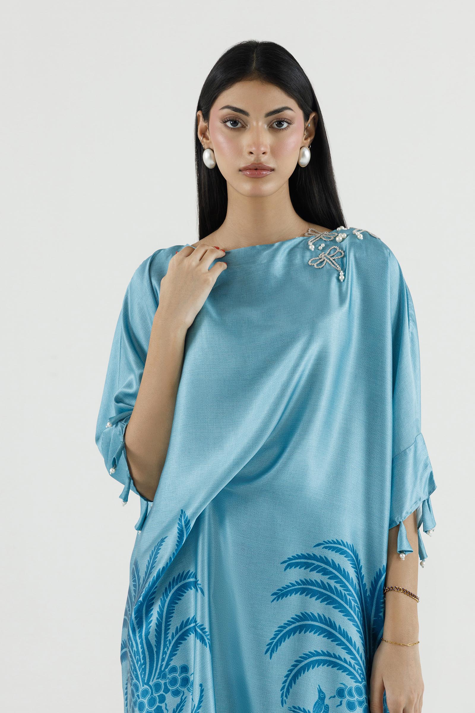 Stitched Printed Satin Shirt+ Culotte Secondary image
