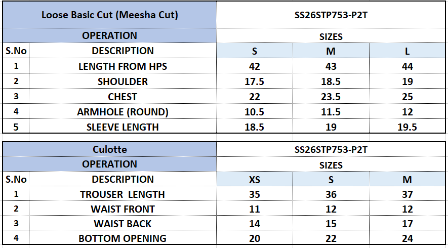 Size Chart