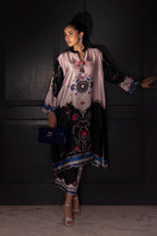 Stitched Printed Satin Shirt+ Culotte