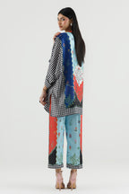 Stitched Printed Satin Shirt+ Culotte