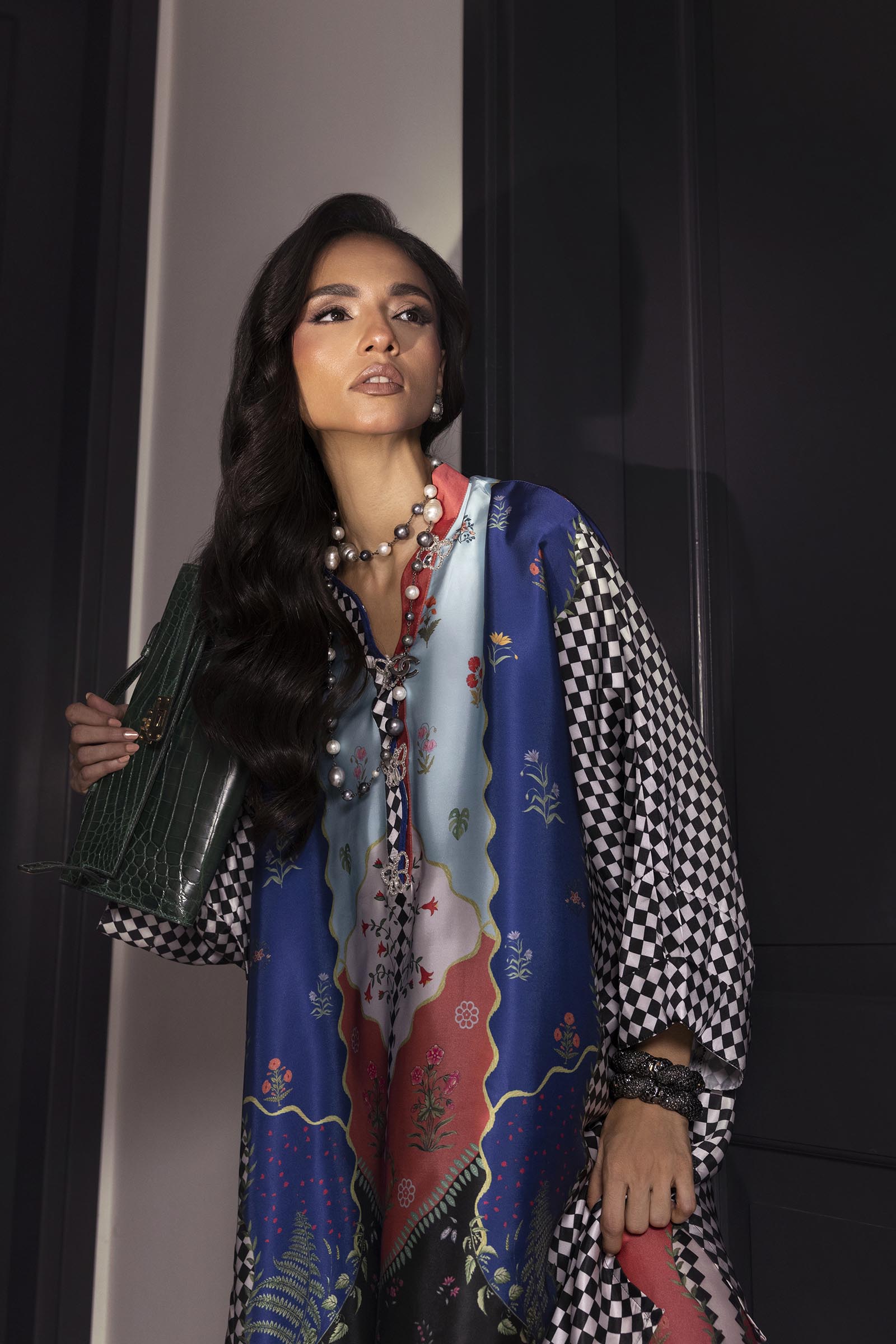 Stitched Printed Satin Shirt+ Culotte
