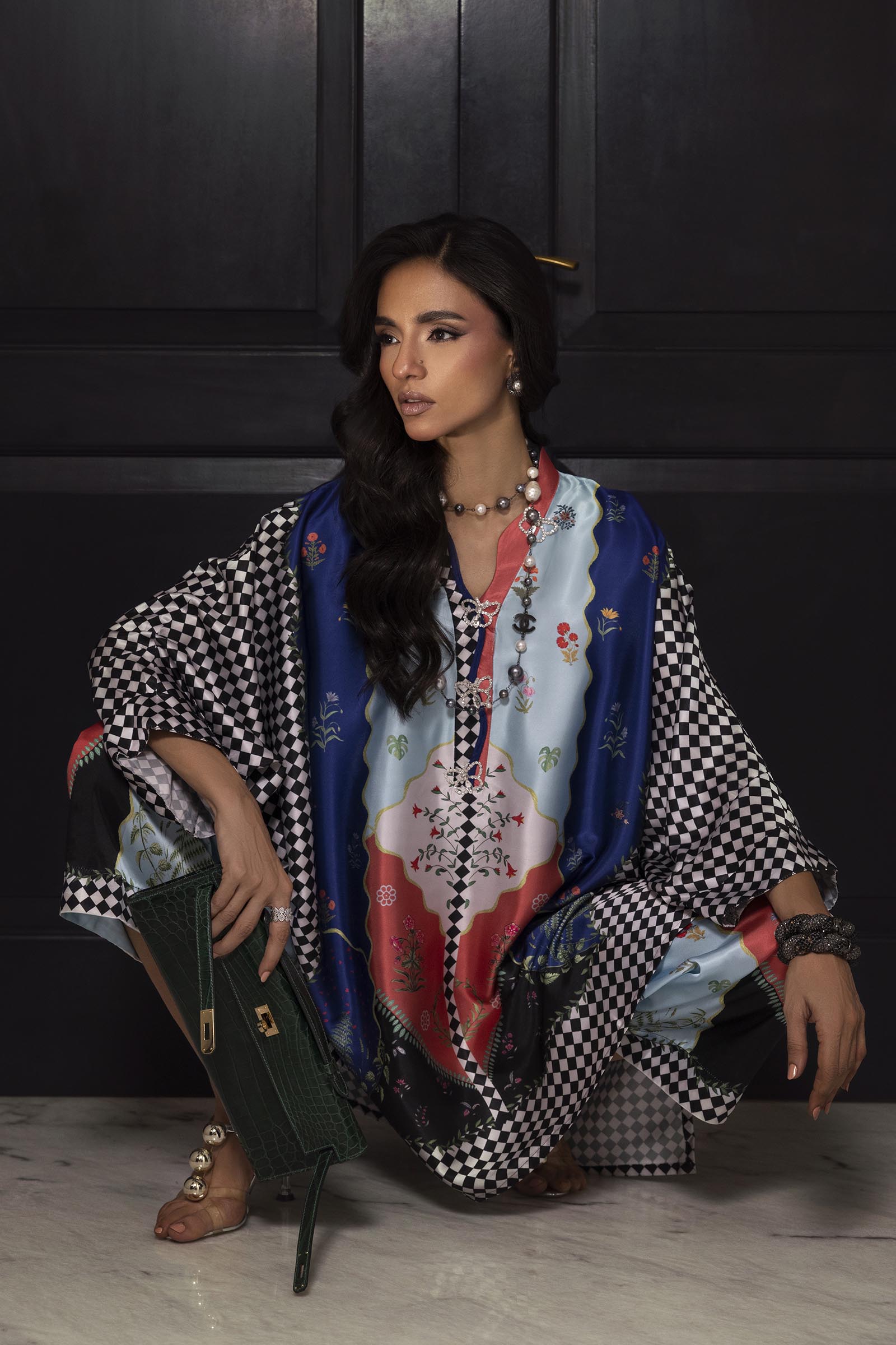 Stitched Printed Satin Shirt+ Culotte