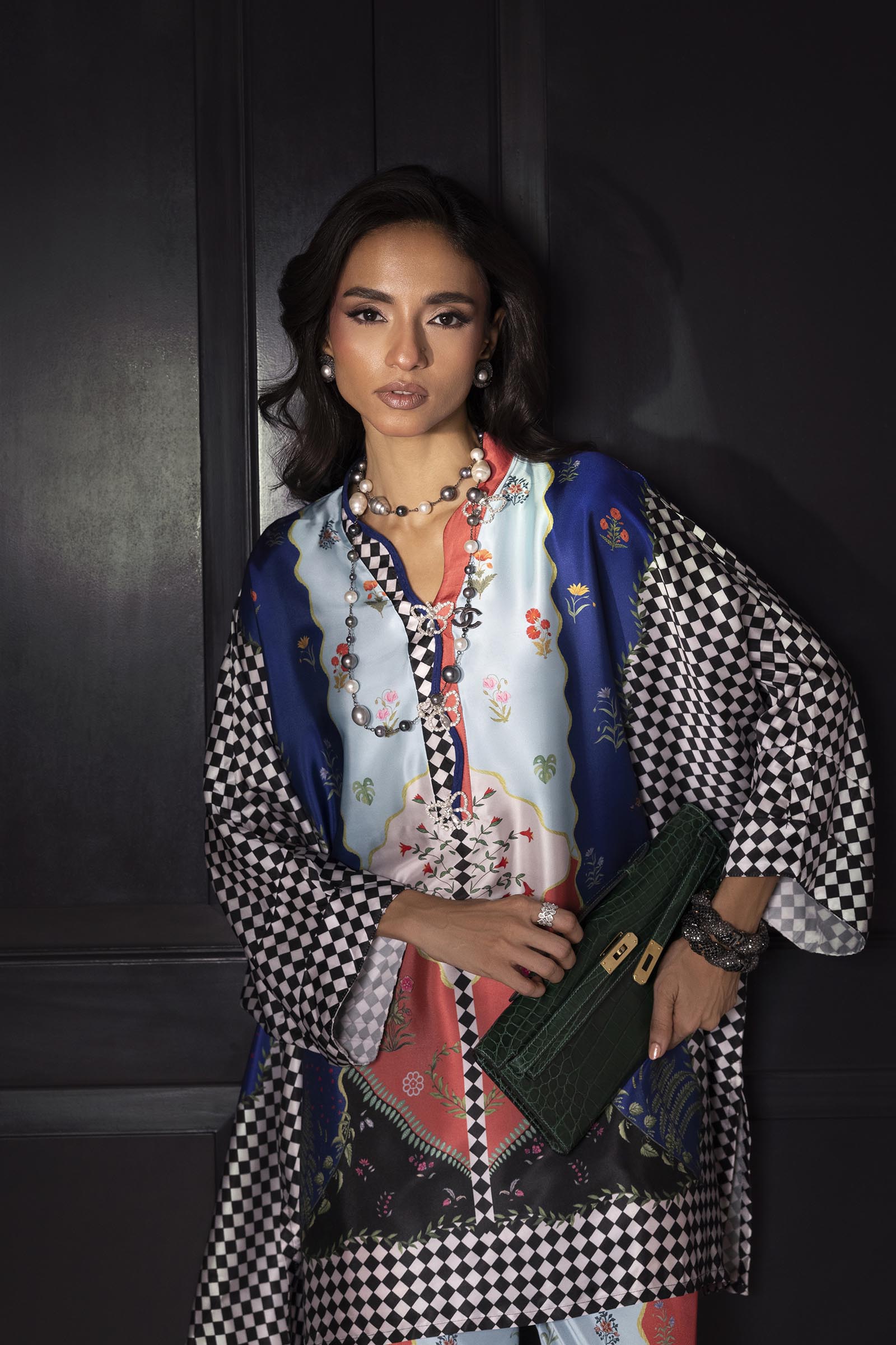 Stitched Printed Satin Shirt+ Culotte