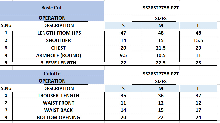 Size Chart