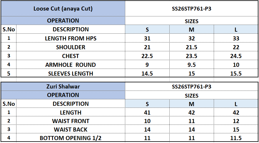 Size Chart