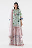 Stitched Printed Satin Suit