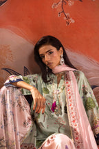 Stitched Printed Satin Suit