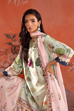 Stitched Printed Satin Suit