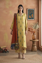 Stitched Printed Satin Suit