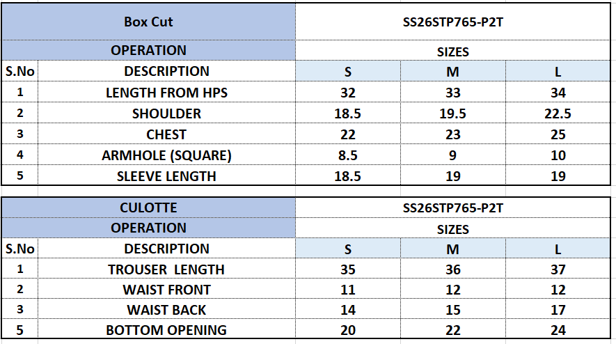 Size Chart