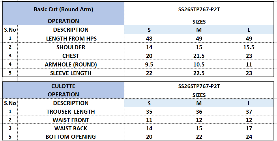 Size Chart