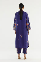Stitched Printed Satin Shirt+ Culotte