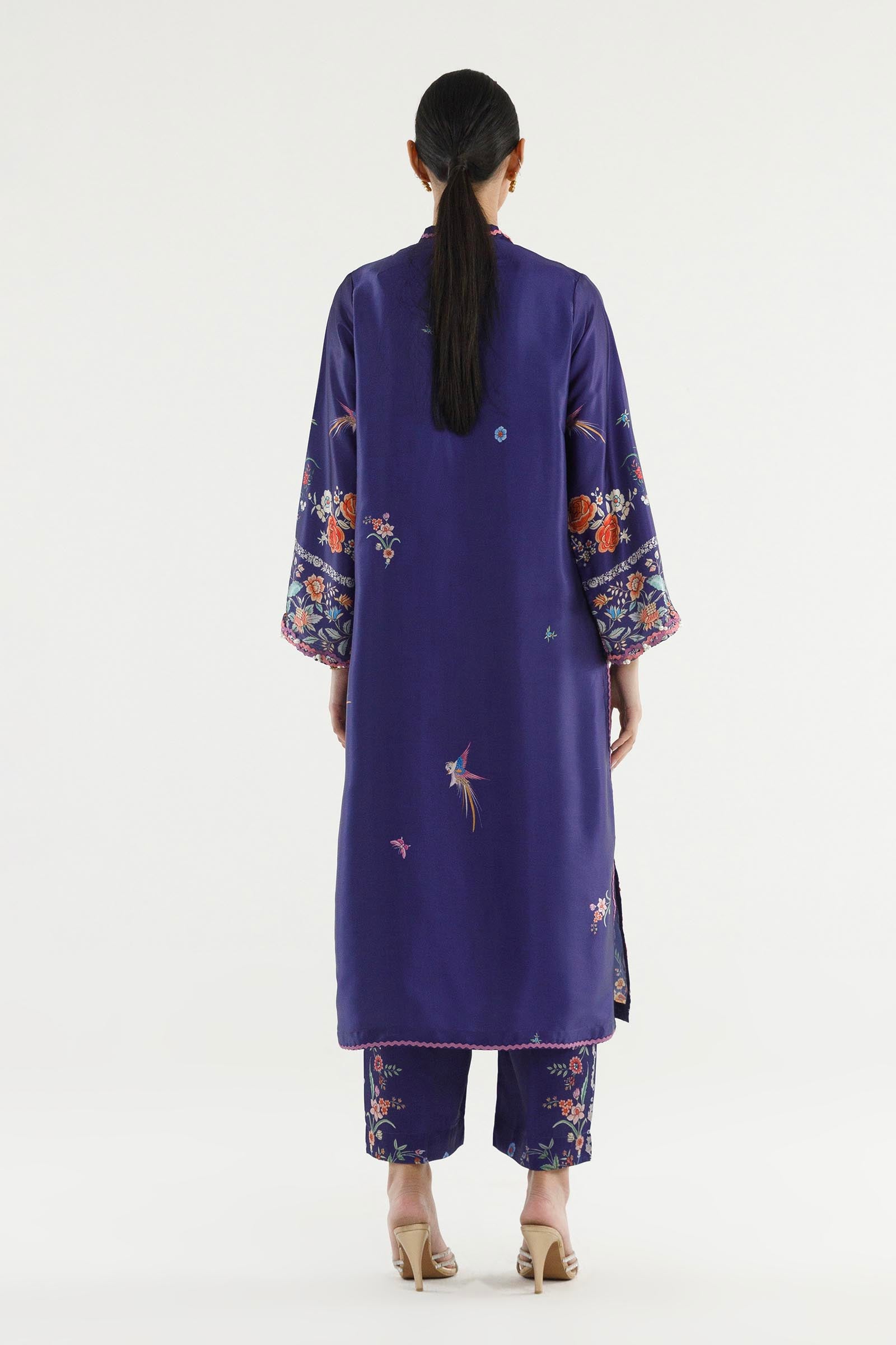 Stitched Printed Satin Shirt+ Culotte