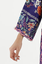 Stitched Printed Satin Shirt+ Culotte