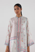 Stitched Printed Satin Shirt+ Culotte