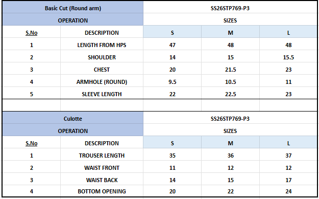 Size Chart