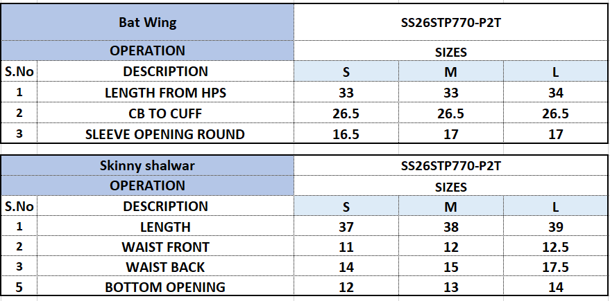 Size Chart