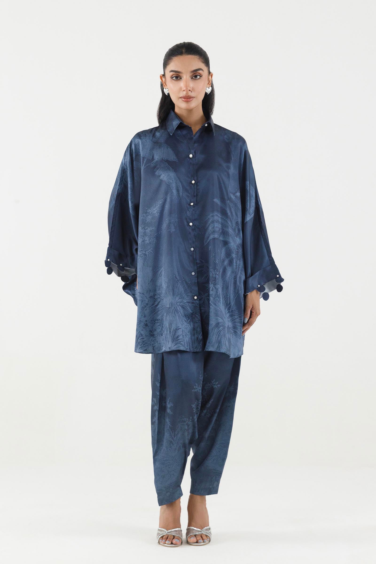 Stitched Printed Satin Shirt+  Shalwar Main image