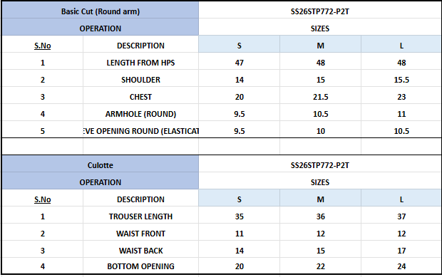 Size Chart