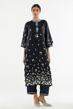 Stitched Printed Satin Shirt+ Culotte
