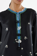 Stitched Printed Satin Shirt+ Culotte