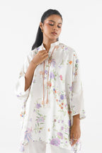 Stitched Printed Satin Shirt+  Culotte