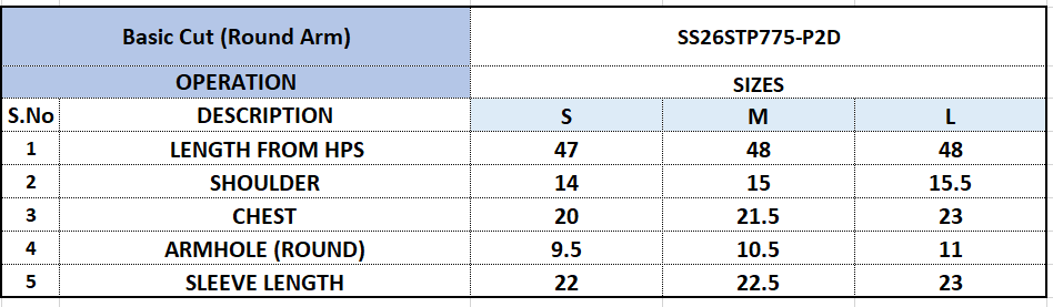 Size Chart