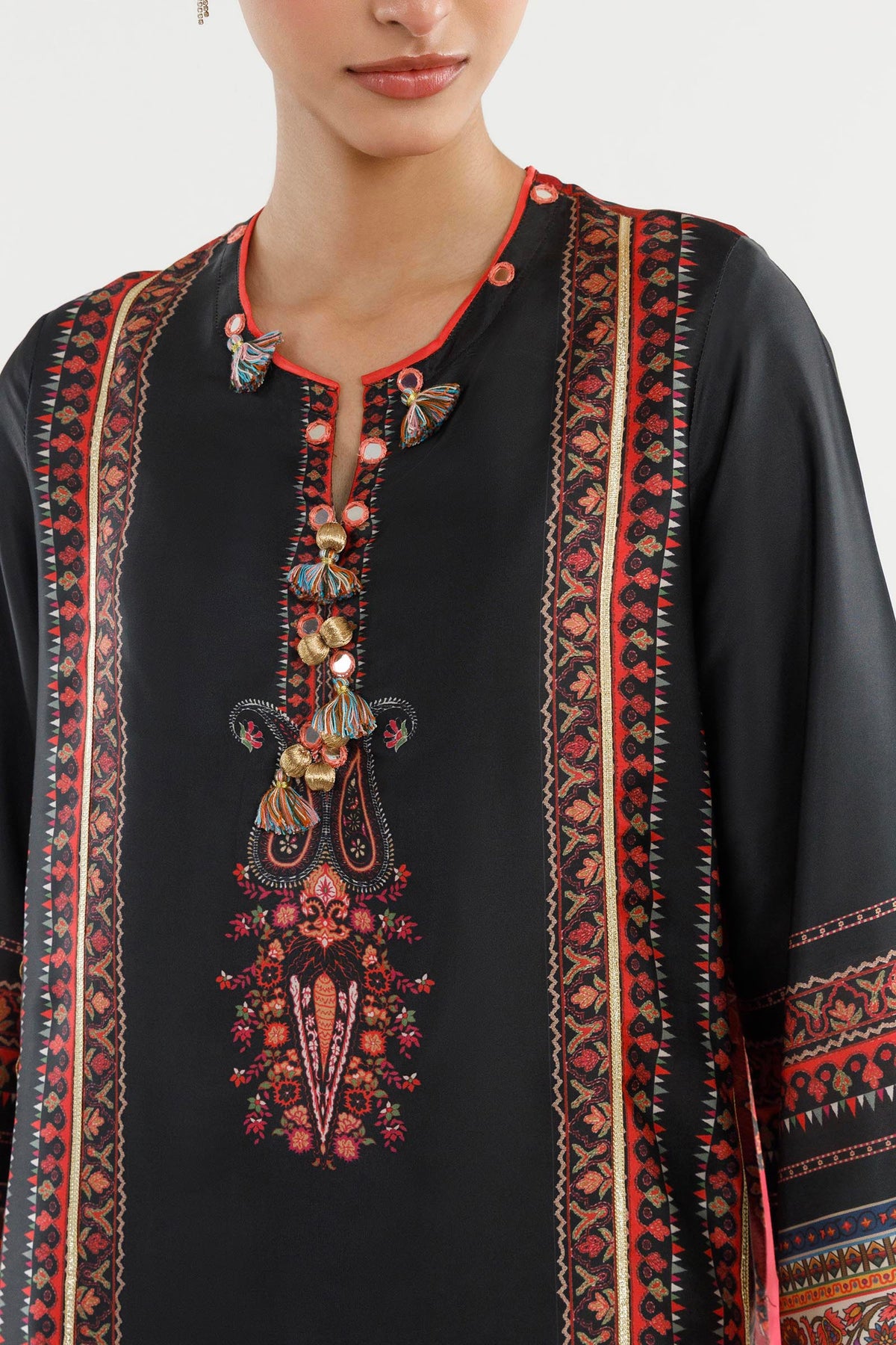 Stitched Printed Satin Shirt+ Dupatta